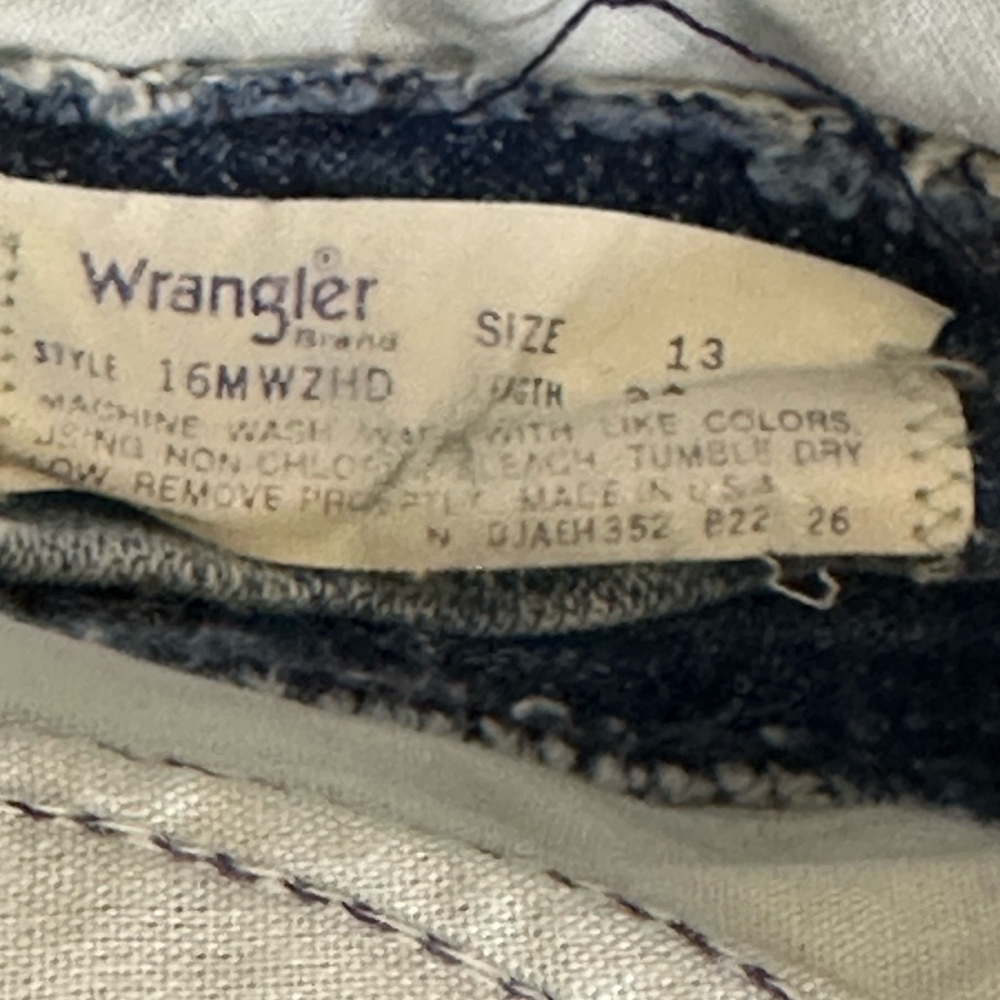 Vintage Wrangler High Waisted Mom Jeans Straight Leg Acid Wash‎ Pleated Size 13 - Picture 9 of 12
